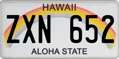 HI license plate ZXN652