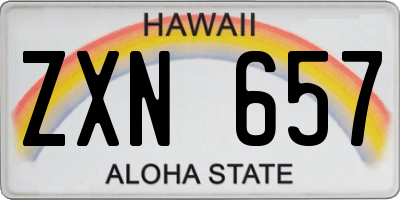 HI license plate ZXN657