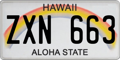 HI license plate ZXN663