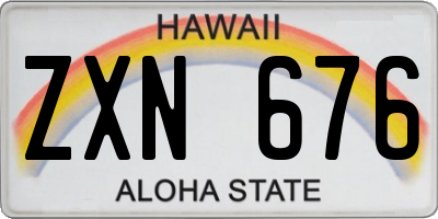 HI license plate ZXN676