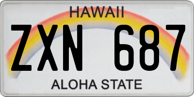 HI license plate ZXN687