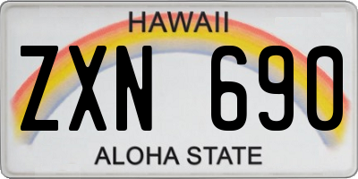HI license plate ZXN690