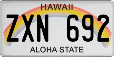 HI license plate ZXN692
