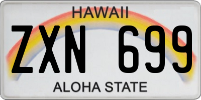 HI license plate ZXN699