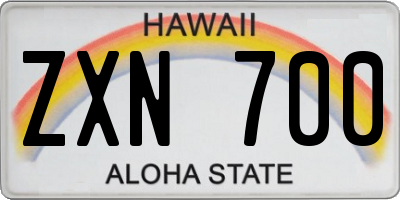 HI license plate ZXN700