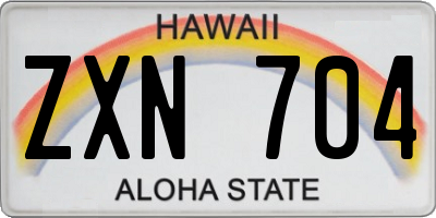 HI license plate ZXN704