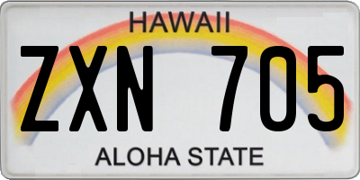 HI license plate ZXN705