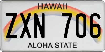 HI license plate ZXN706