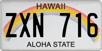 HI license plate ZXN716