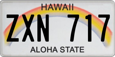 HI license plate ZXN717