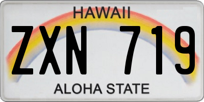 HI license plate ZXN719