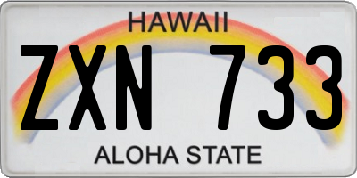 HI license plate ZXN733