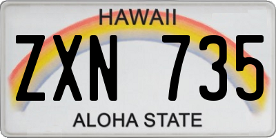 HI license plate ZXN735