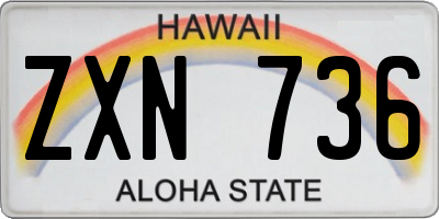 HI license plate ZXN736