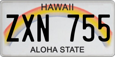 HI license plate ZXN755