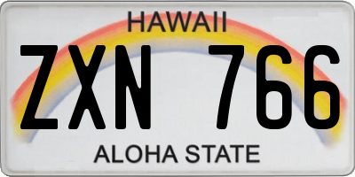 HI license plate ZXN766