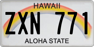 HI license plate ZXN771