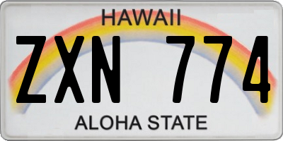 HI license plate ZXN774