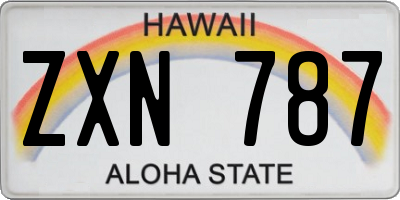 HI license plate ZXN787