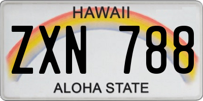 HI license plate ZXN788