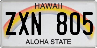HI license plate ZXN805