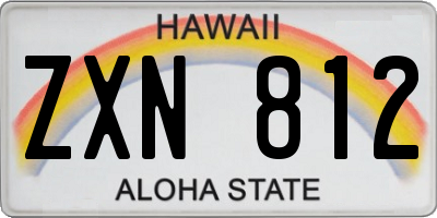 HI license plate ZXN812