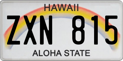 HI license plate ZXN815