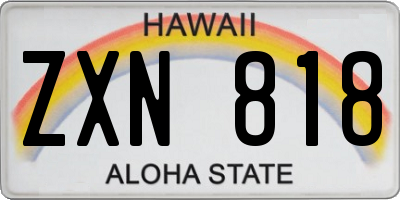 HI license plate ZXN818