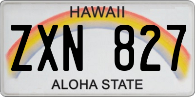 HI license plate ZXN827