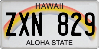 HI license plate ZXN829
