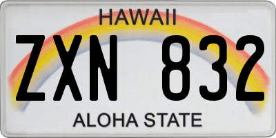 HI license plate ZXN832
