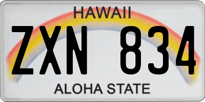 HI license plate ZXN834