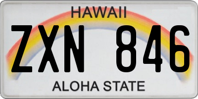 HI license plate ZXN846
