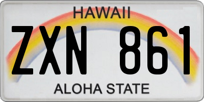 HI license plate ZXN861