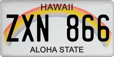 HI license plate ZXN866