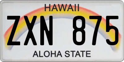 HI license plate ZXN875