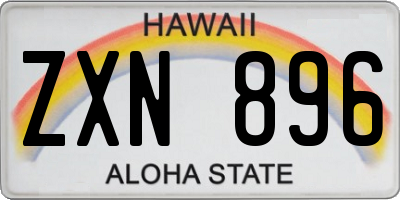 HI license plate ZXN896