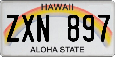 HI license plate ZXN897