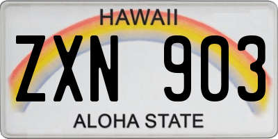 HI license plate ZXN903