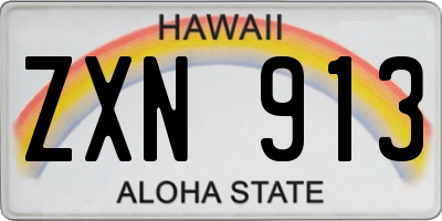 HI license plate ZXN913