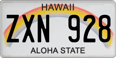 HI license plate ZXN928