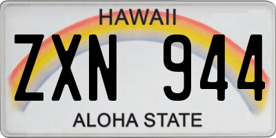HI license plate ZXN944