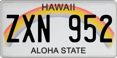 HI license plate ZXN952