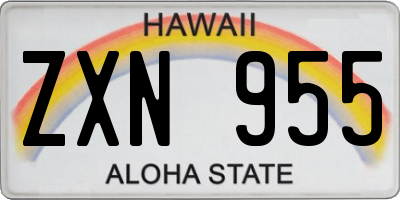HI license plate ZXN955