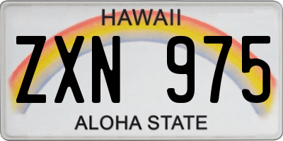 HI license plate ZXN975