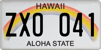 HI license plate ZXO041