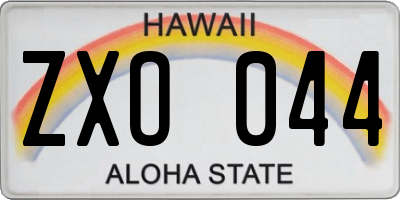 HI license plate ZXO044