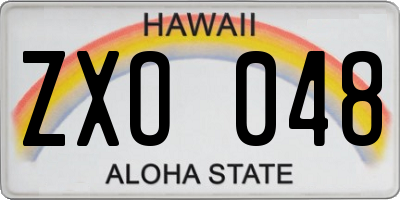 HI license plate ZXO048