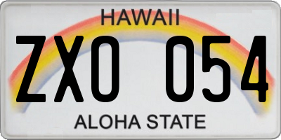 HI license plate ZXO054
