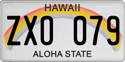 HI license plate ZXO079
